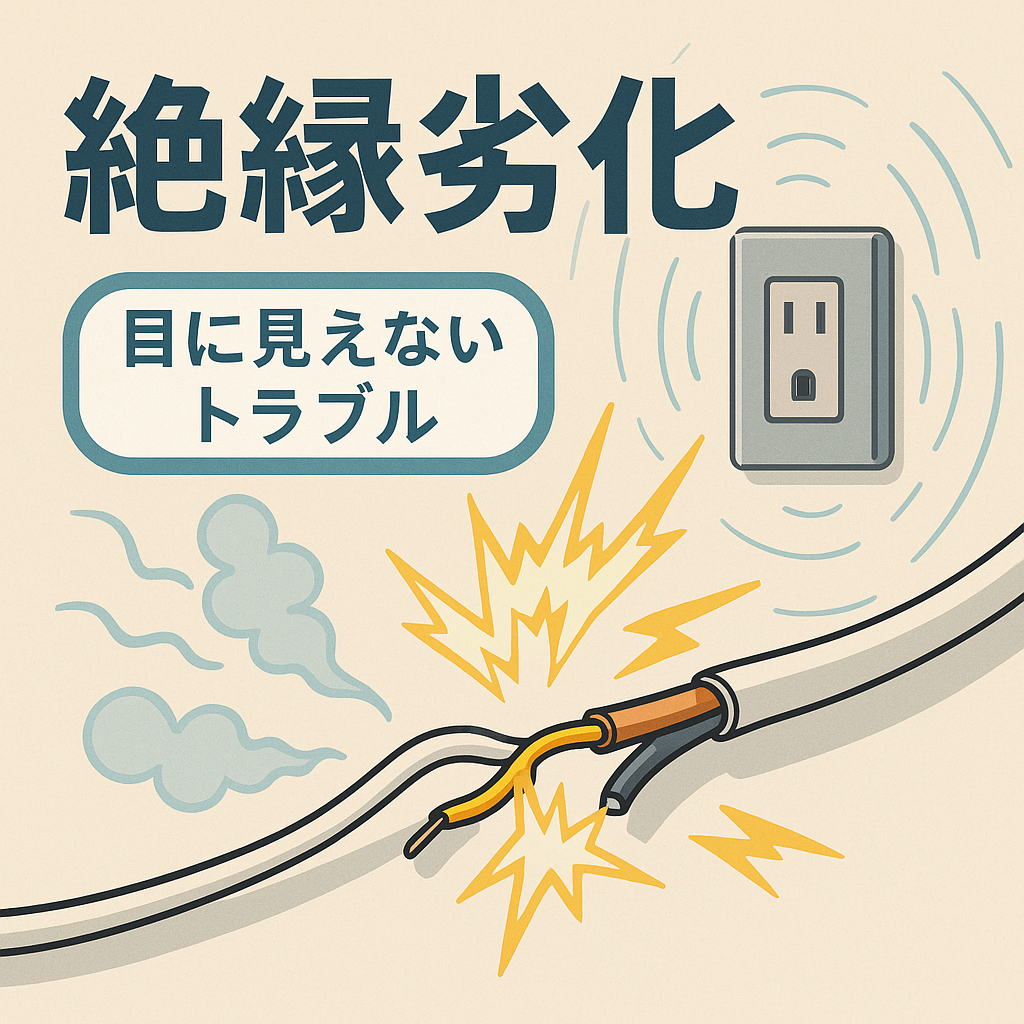 絶縁劣化による配線トラブルのイメージ図
