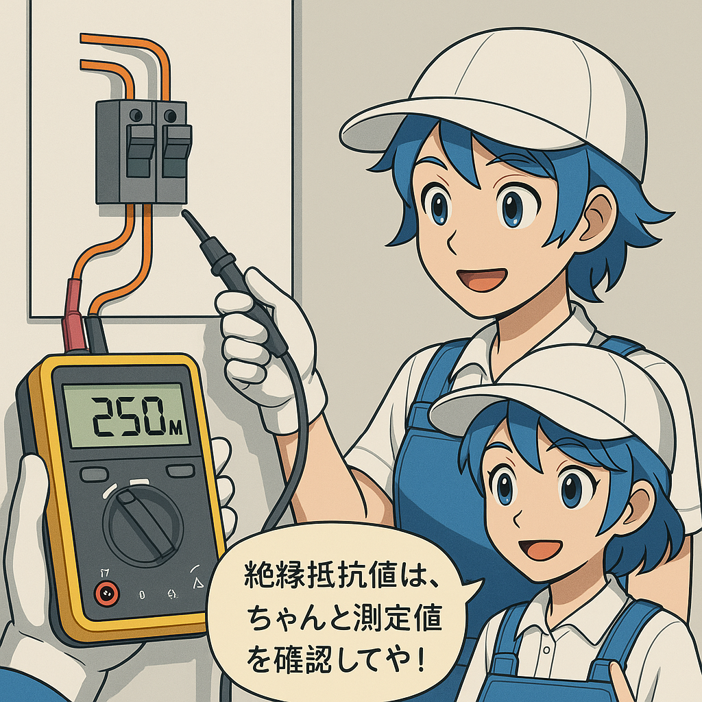 テスターで測定中のチャビとサポートするエイム