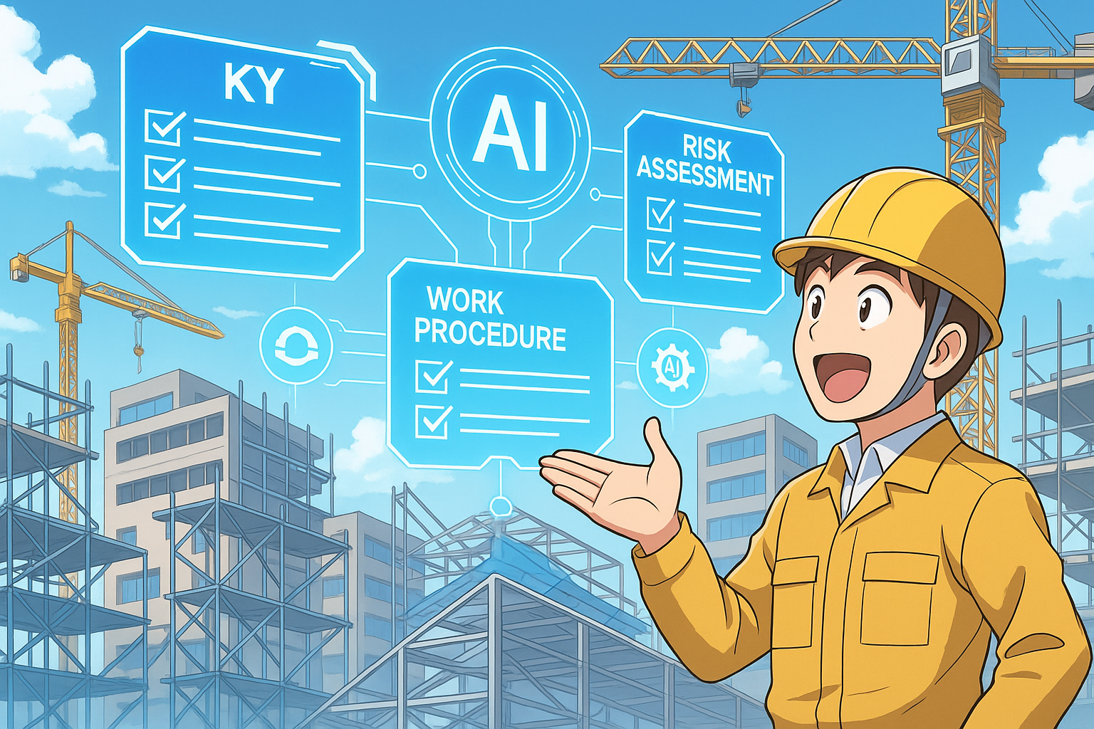 AIで安全書類を自動化するイメージ