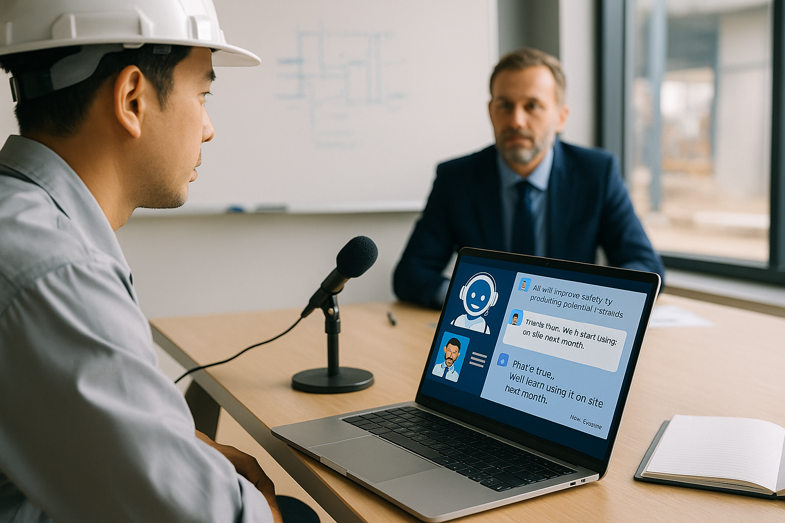 会議中にAIが議事録を作成している様子