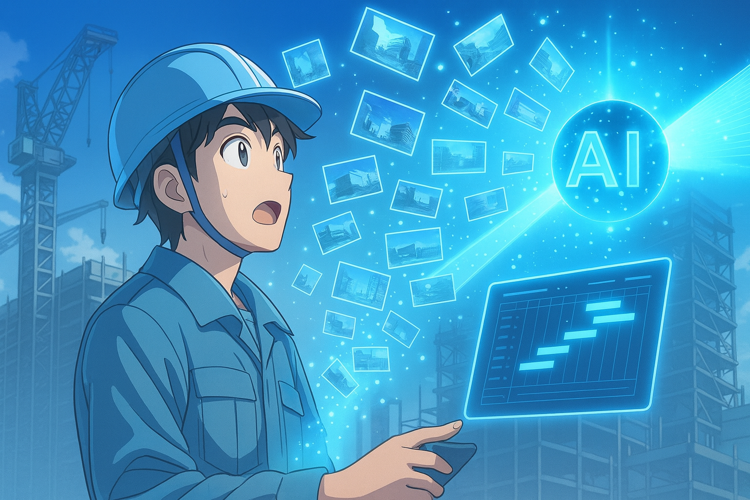 AIが写真データを高度に解析する様子