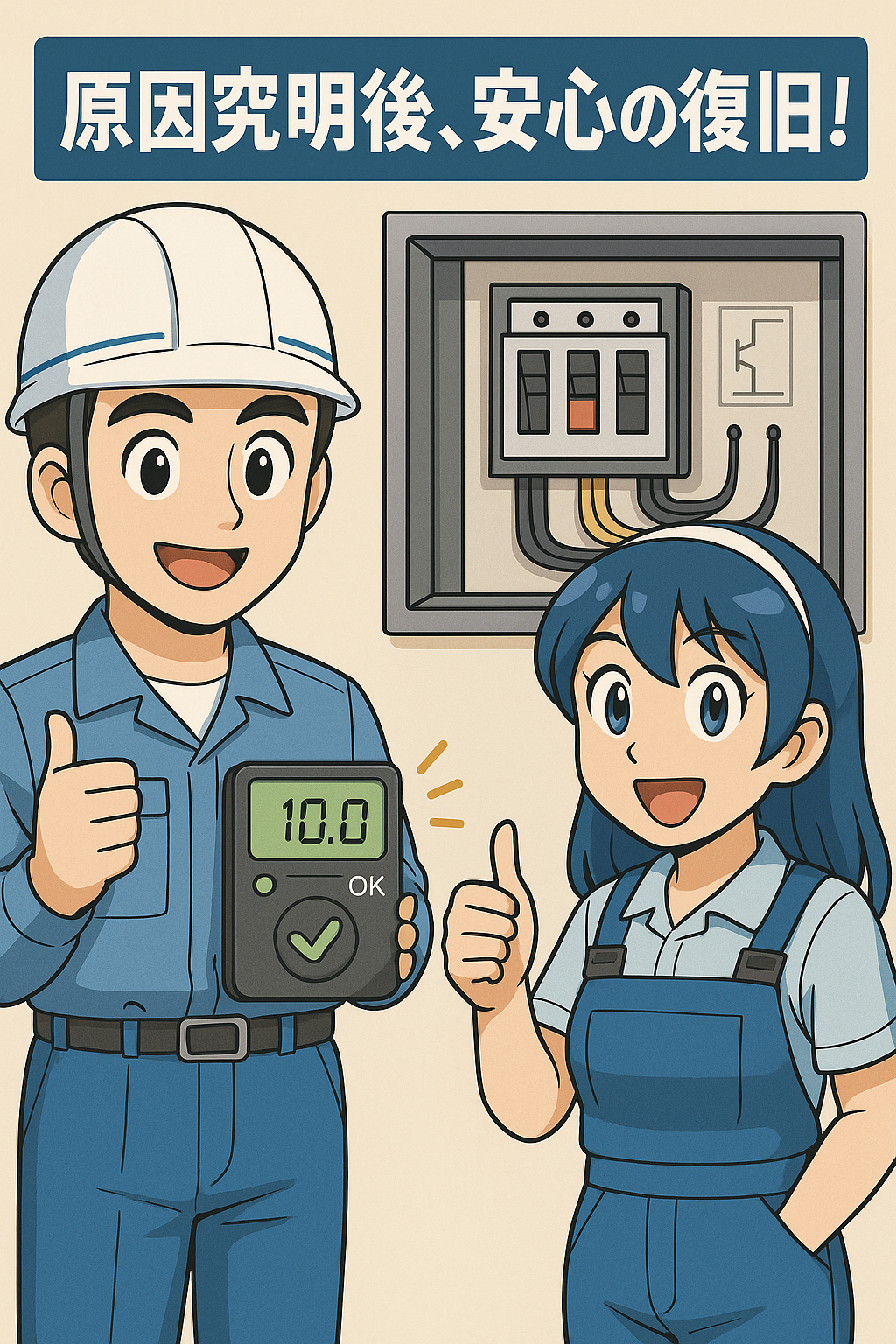 漏電ブレーカーの仕組みアニメ風図解