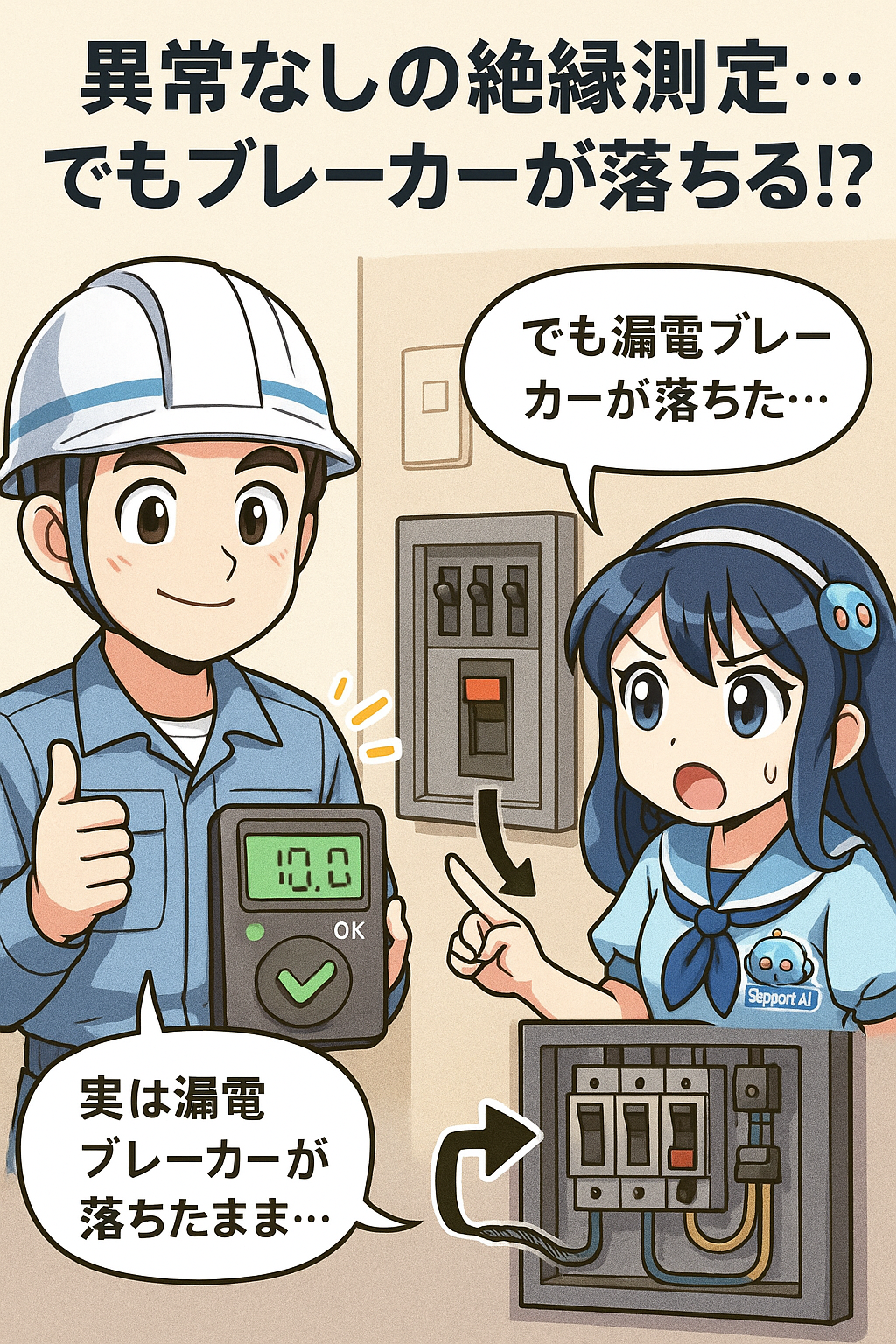 絶縁抵抗値は正常でも、漏電が発生する仕組み図