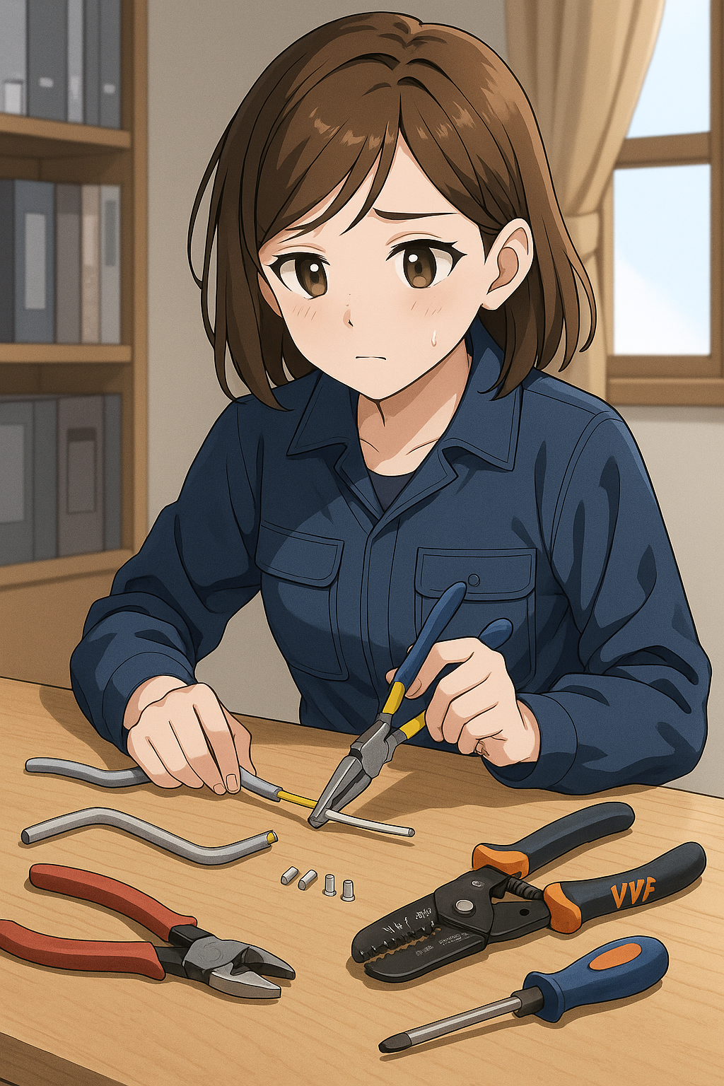 電気工事士技能試験の練習風景