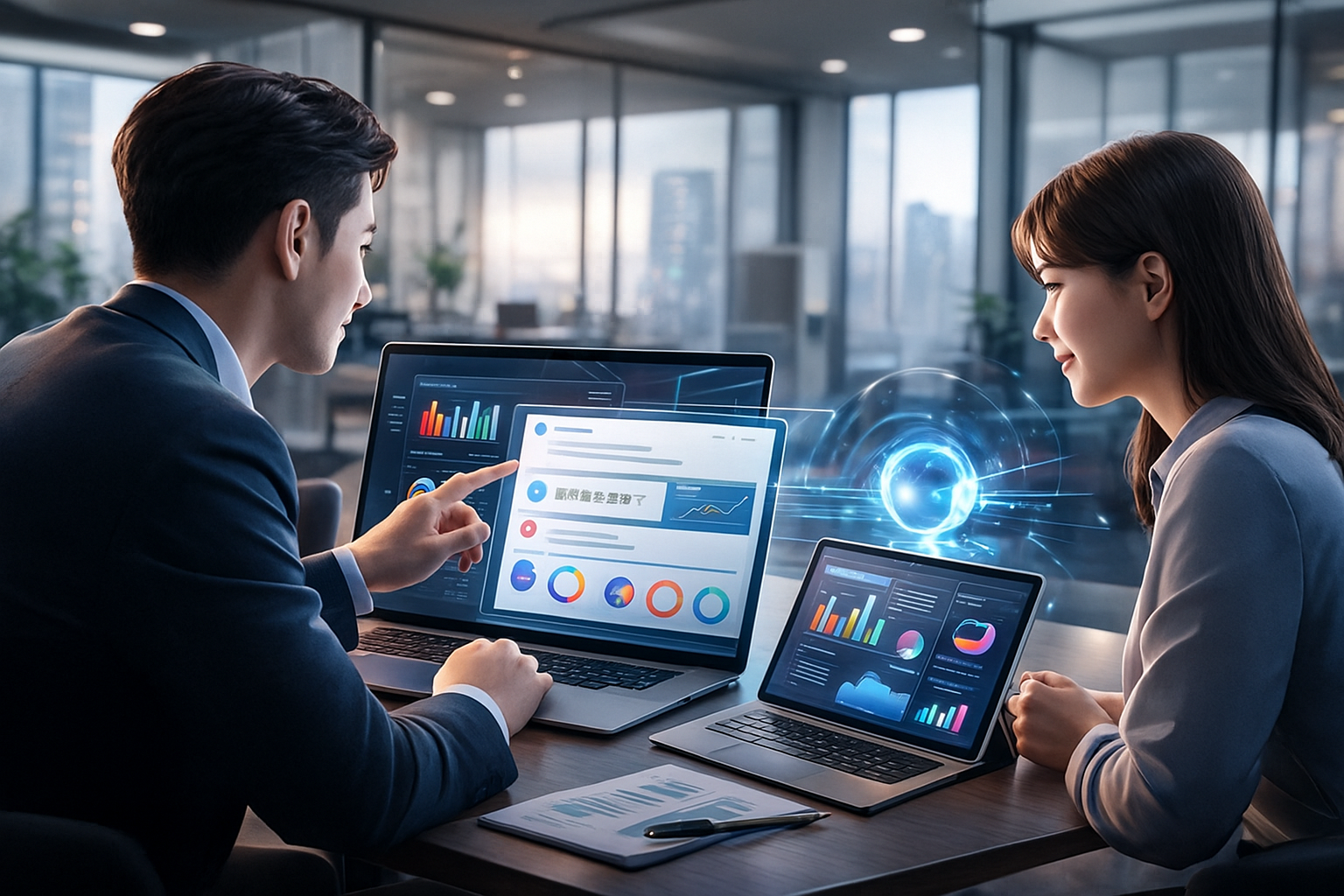 AIが副業ジャンルを分析するイメージ