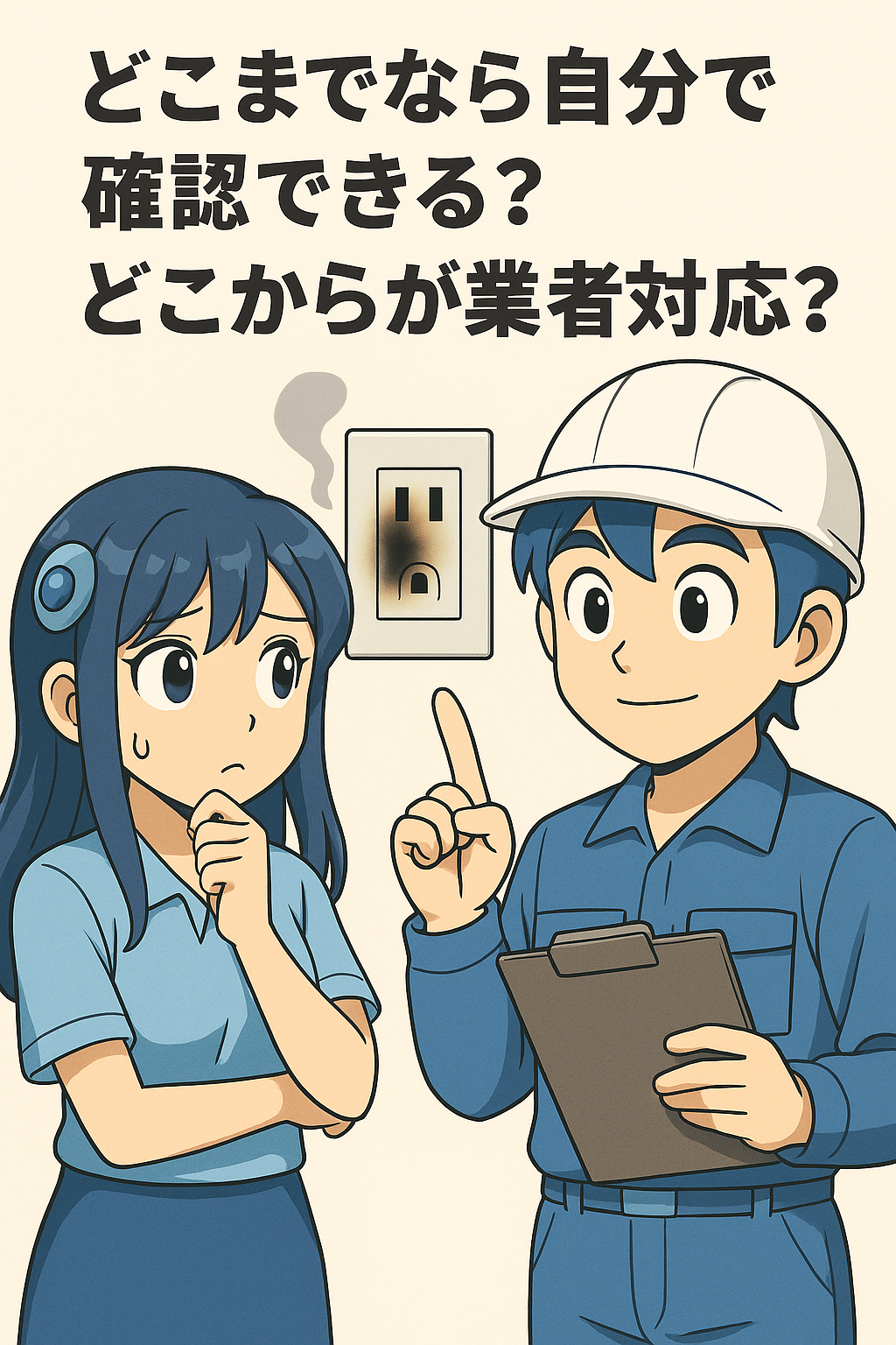 自分でできる点検と業者対応のイメージ画像