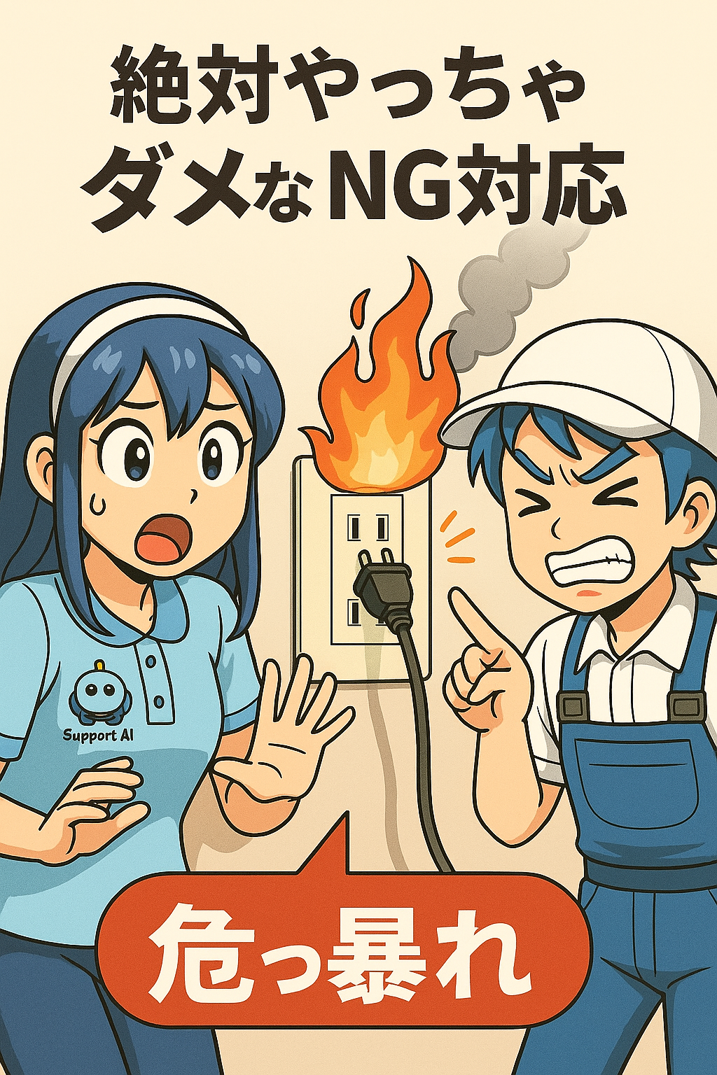 絶対NGな対応の例を示すイラスト