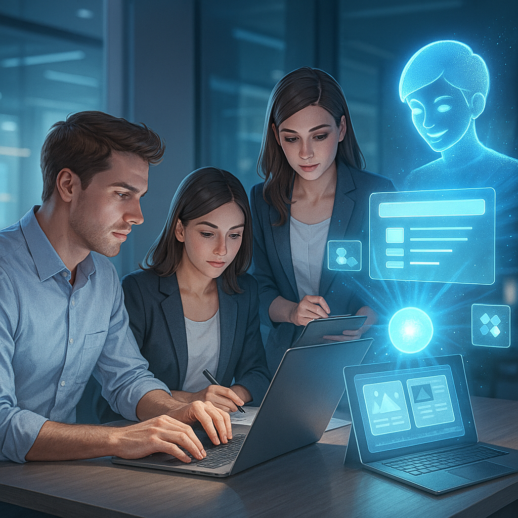 AIと人がテンプレ化作業を行うシーン