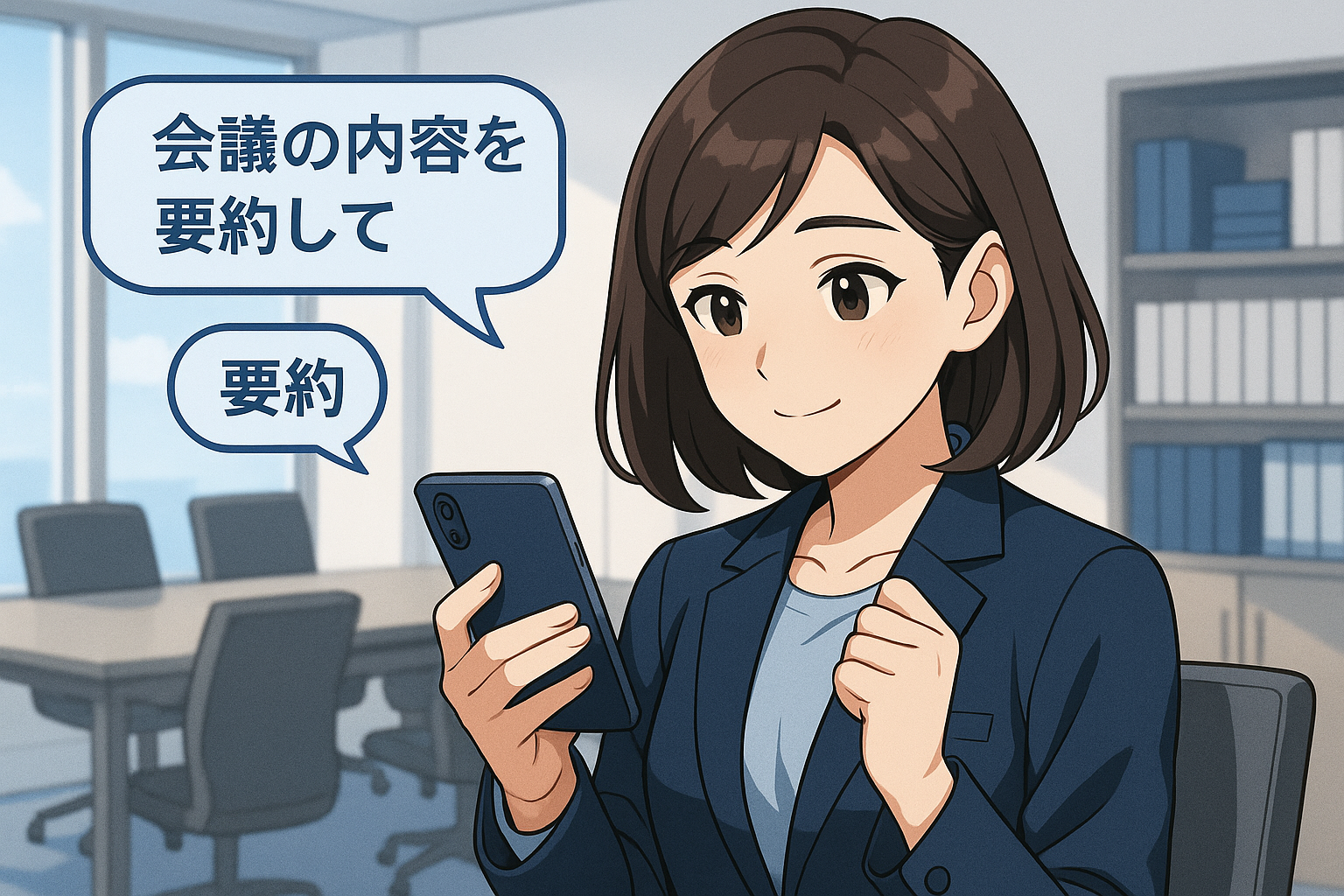 スマホでAI要約を見る女性のイメージ