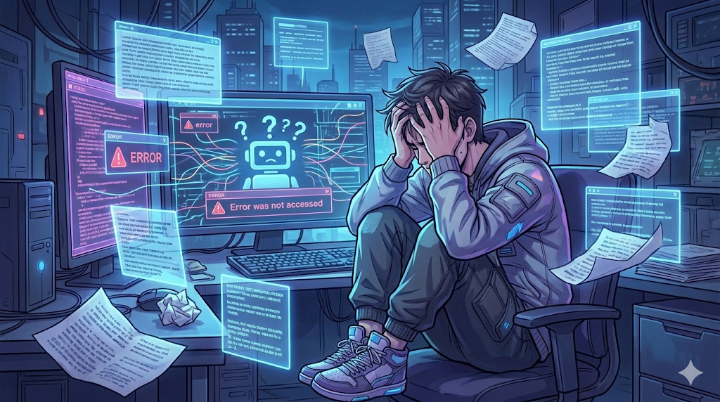 AI操作に頭を抱える人