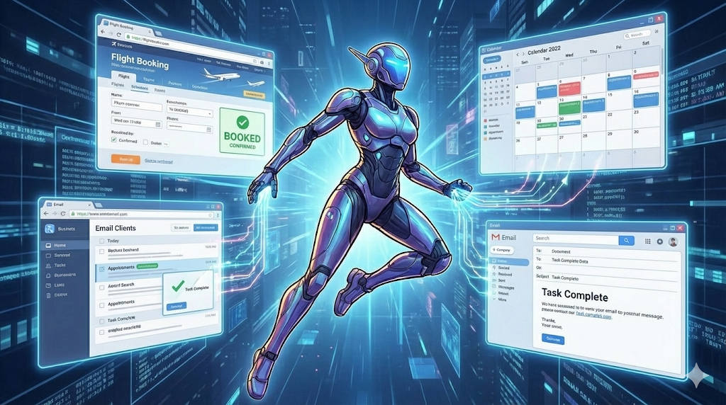 AIが複雑なタスクを処理する図