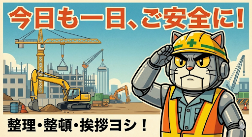 建設現場 安全確認マスコットキャラクター AI生成 ヨシ！